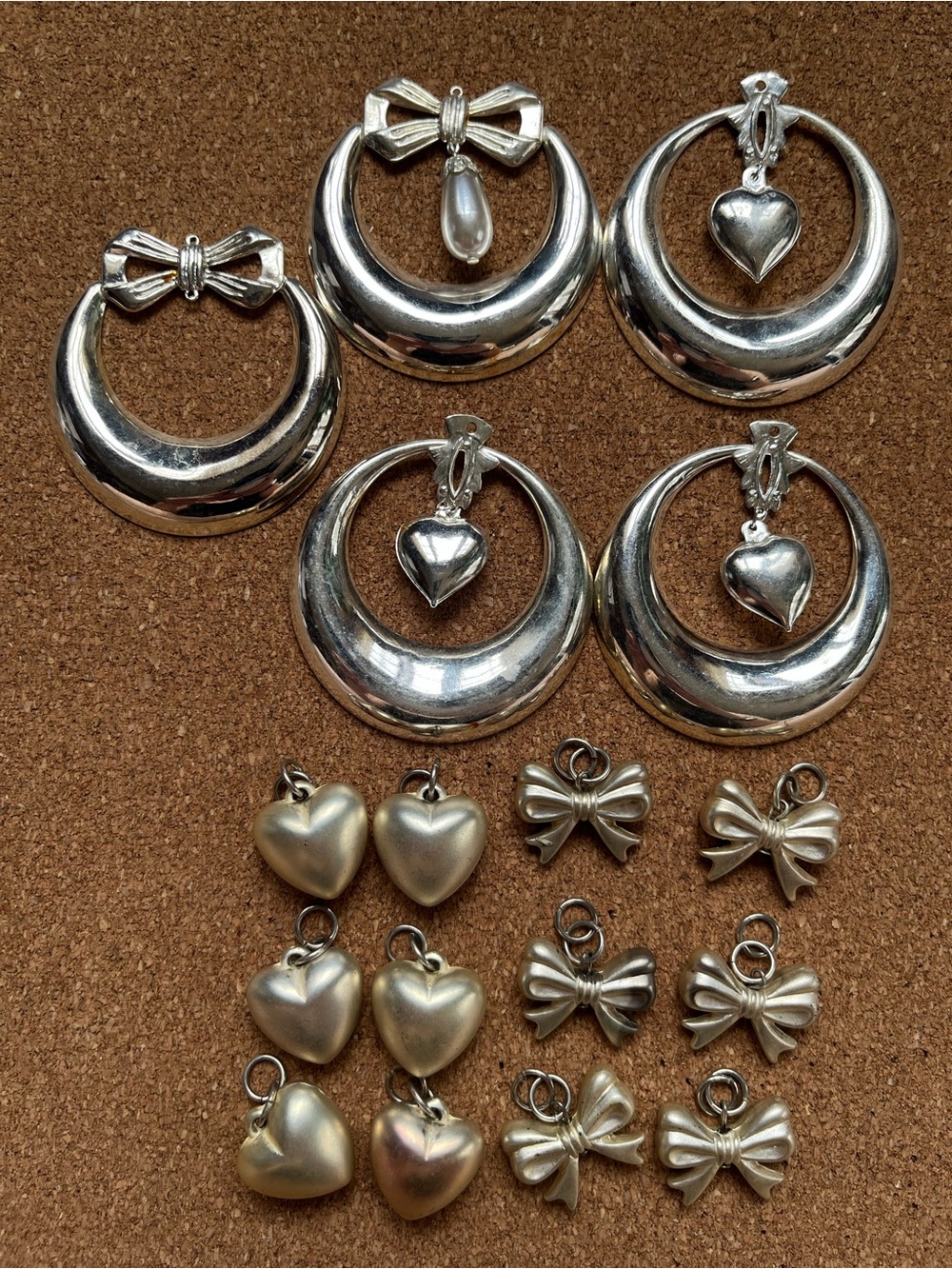 Craft supplies Heart & Bow Charms for ornaments or jewelry